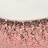 1960s Valentina Pink Lace Beaded Dress