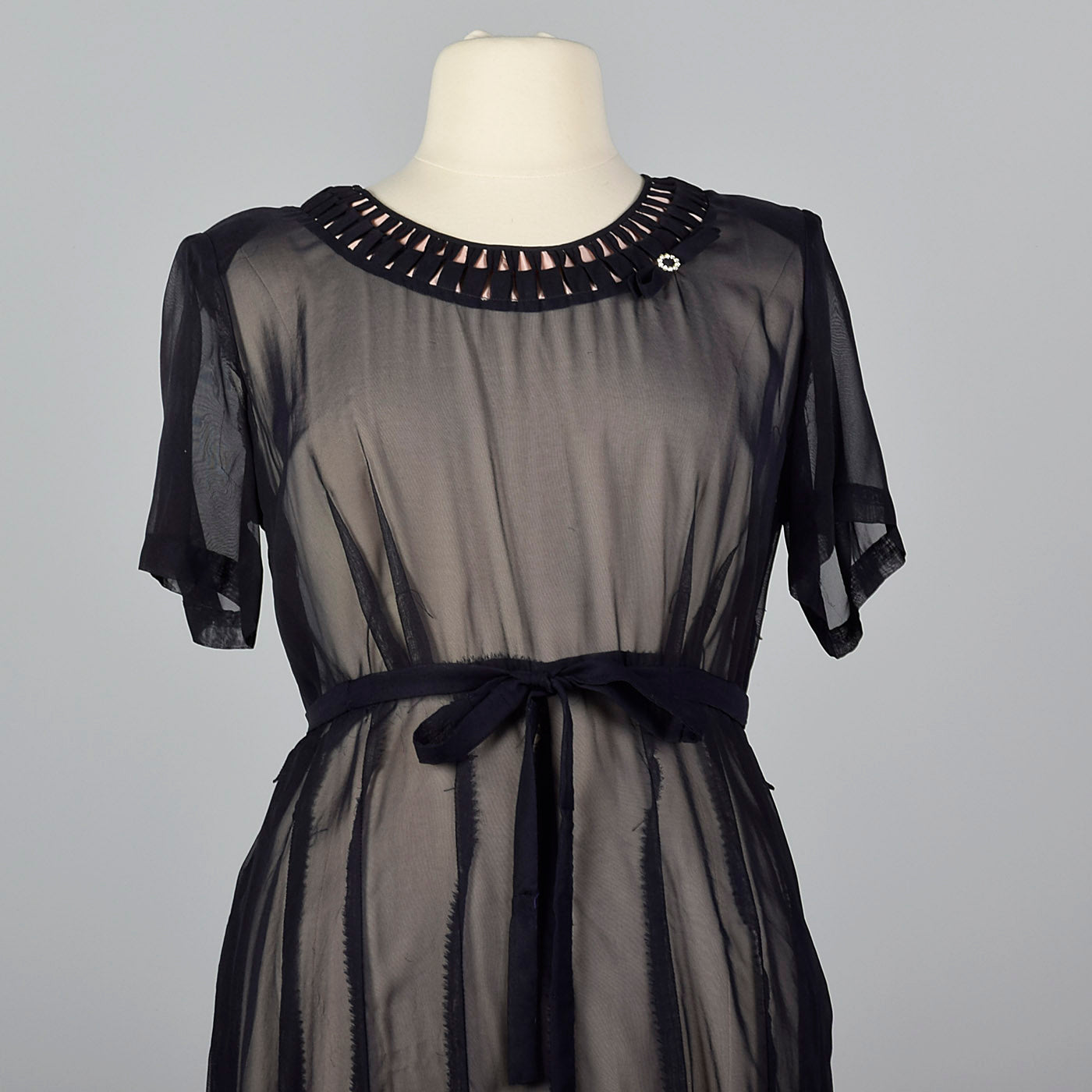 1950s Sheer Navy Party Dress