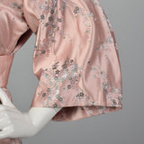 Dynasty 1960s Pink Silk Wrap Jacket and Cigarette Pant Set