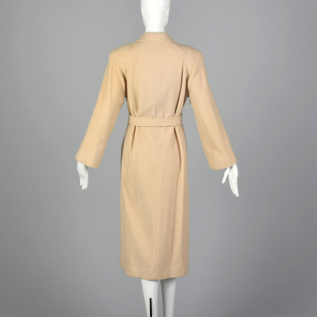 Medium I. Magnin 1980s Cream Cashmere Wrap Coat