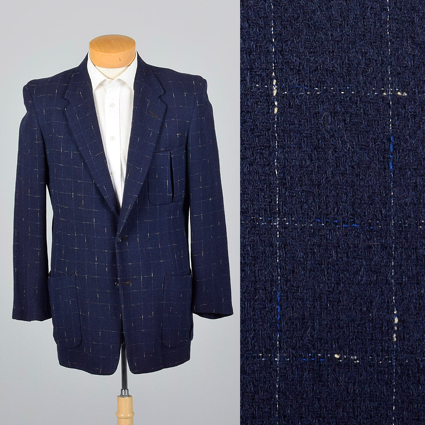 1950s Navy Blue Atomic Fleck Jacket