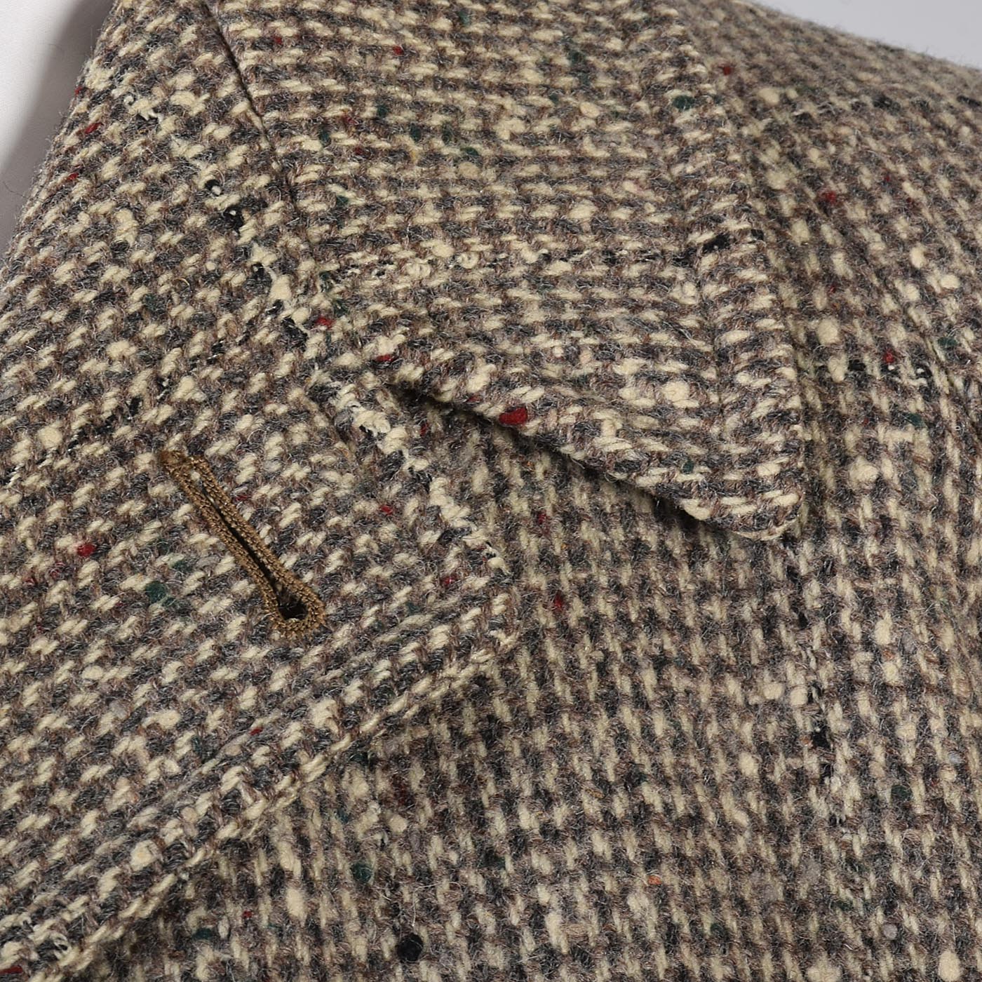 1950s Mens Chunky Wool Tweed Coat with Windowpane Fleck
