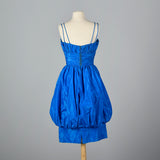 1950s Electric Blue Party Dress with Bubble Skirt