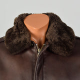 Large Mens Schott Brown Leather Jacket