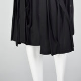 1990s Black Asymmetric Pleated Skirt