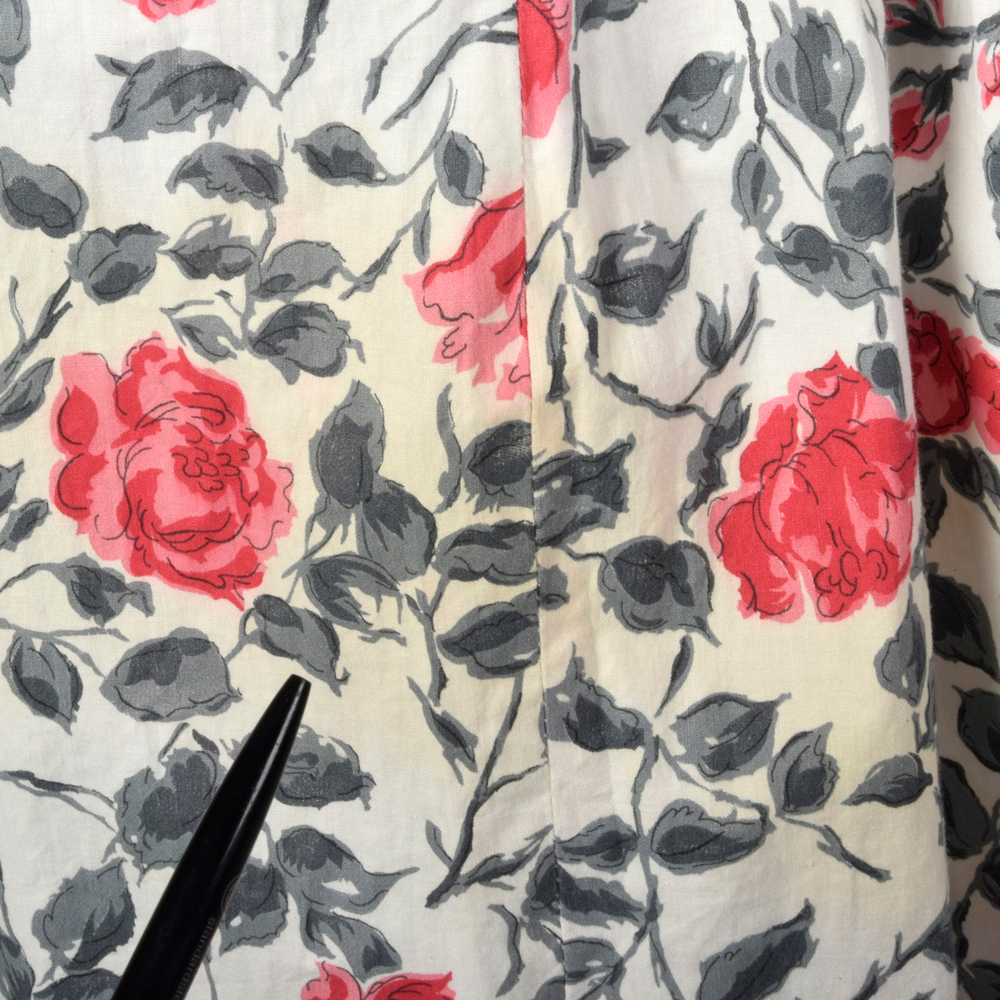 1950s Floral Print Dress with Drop Waist