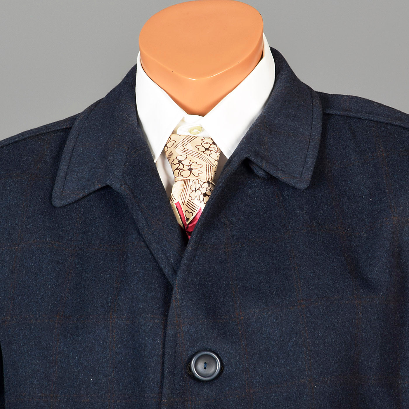 1960s Mens Navy Blue Car Coat