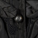 1940s Black Dress with Three Dimensional Applique and Soutache