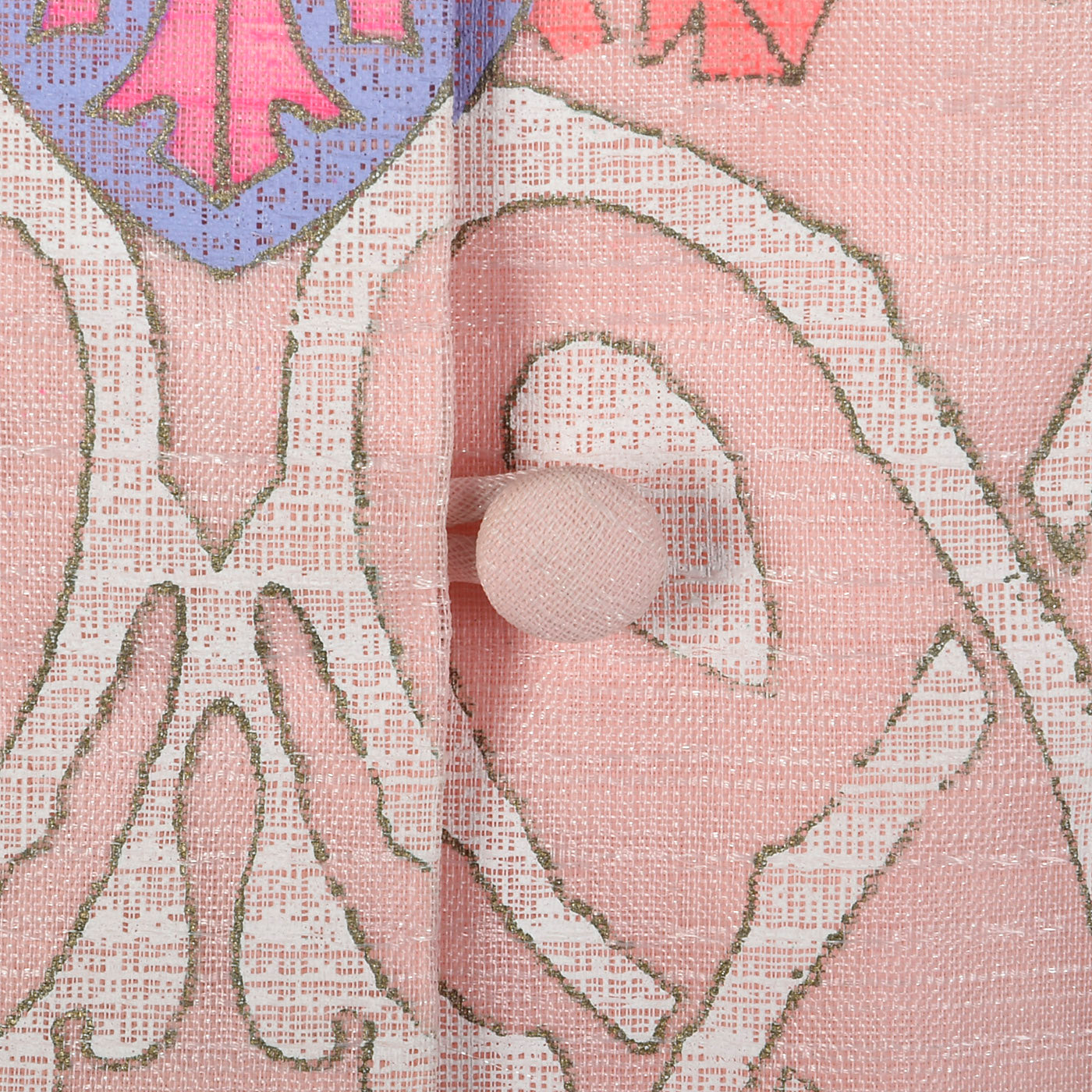 1970s Alfred Shaheen Pink Shift Dress with Sheer Sleeves