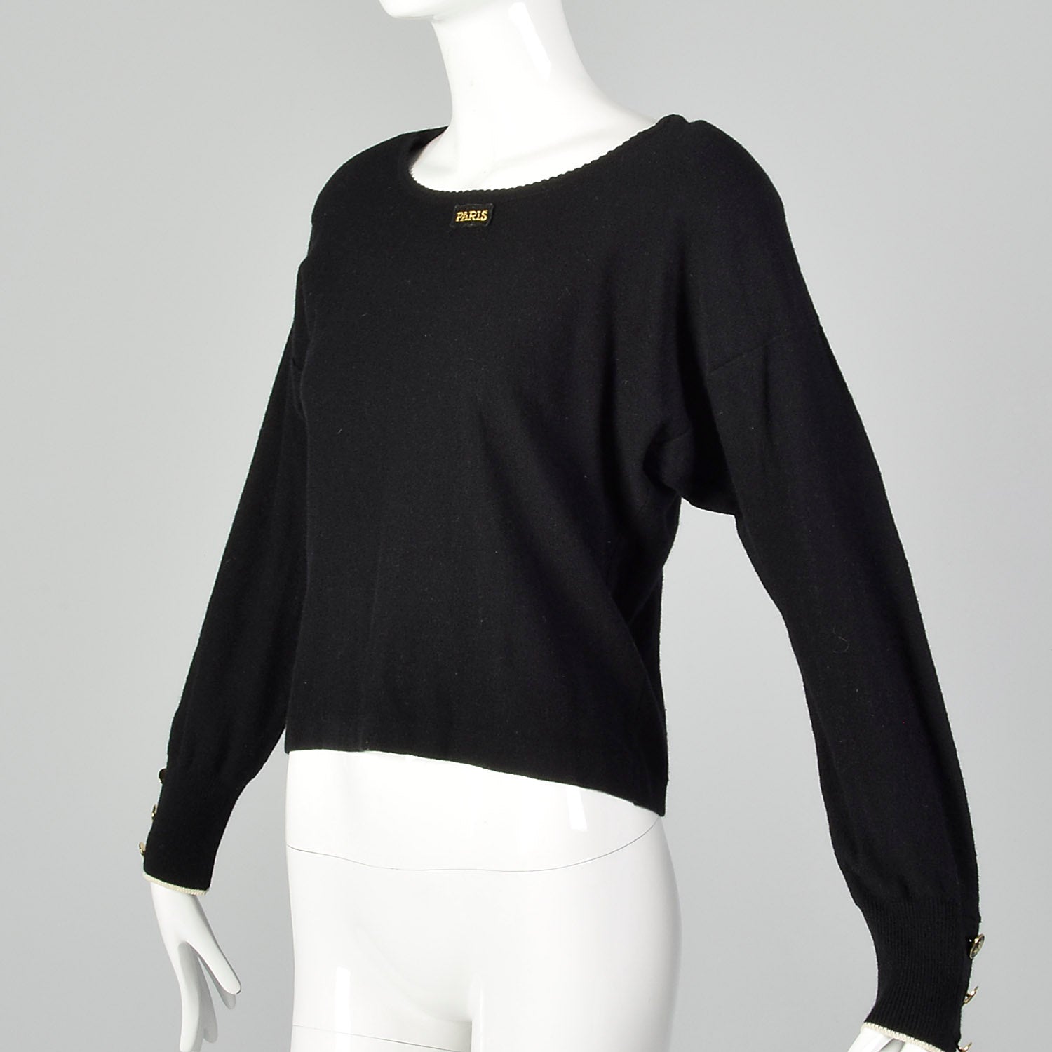 Large Sonia Rykiel 1980s Classic Black Sweater