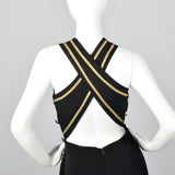 1990s Black Jumpsuit with Cut Out Back