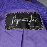 1960s Purple Skirt Suit with Decorative Buttons