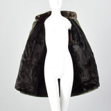 1980s Yves Saint Laurent Fourrures Olive Green Coat