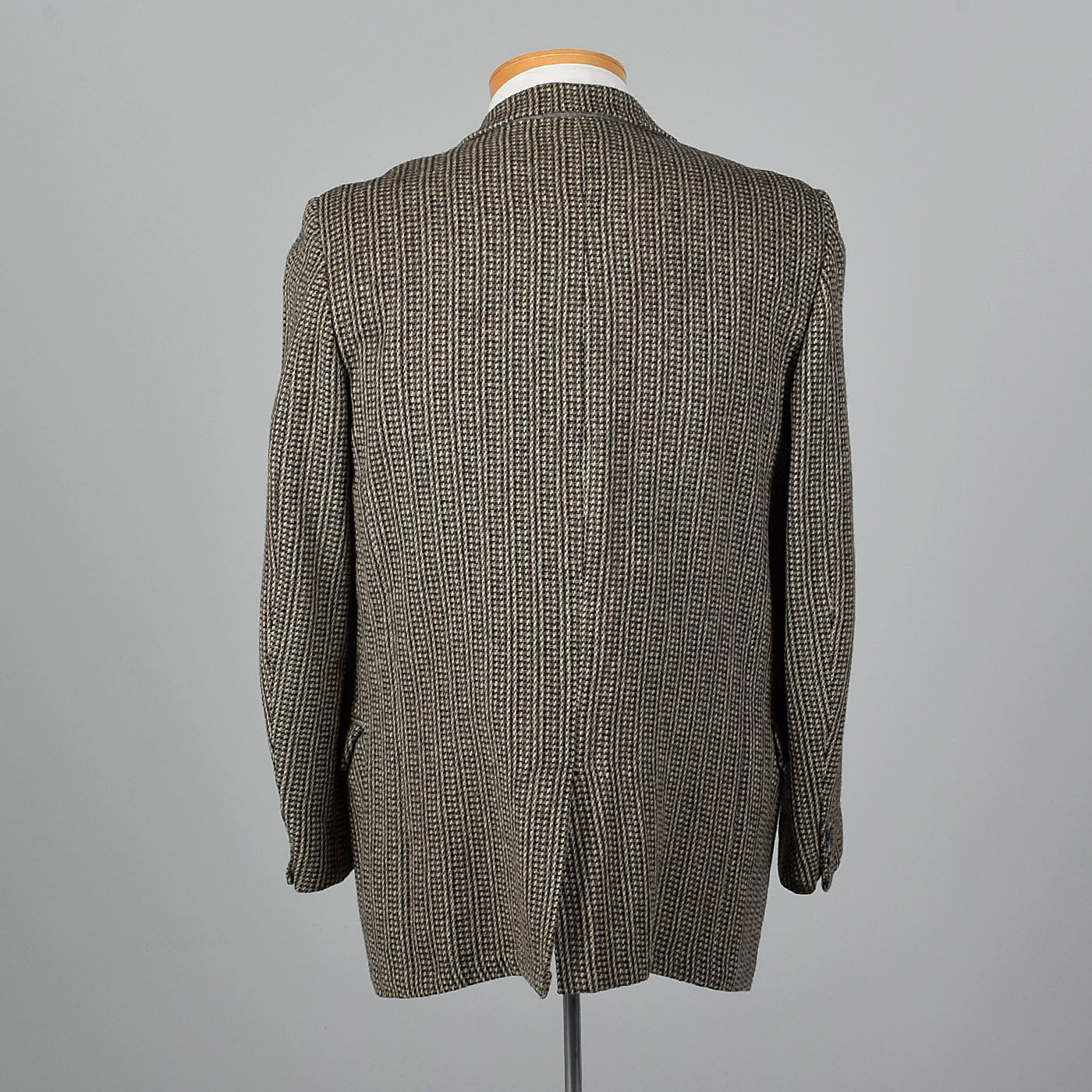 1950s Black and White Tweed Jacket with Red Stripe