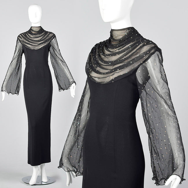 1990s Sexy Pencil Dress with a Very Sheer Bust