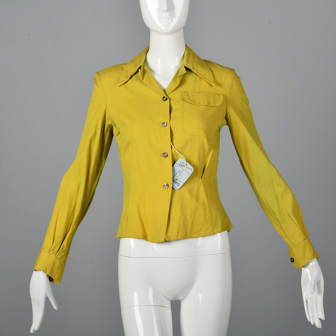 1940s Deadstock Wool Gabardine Shirt