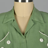 1950s Green Rayon Day Dress