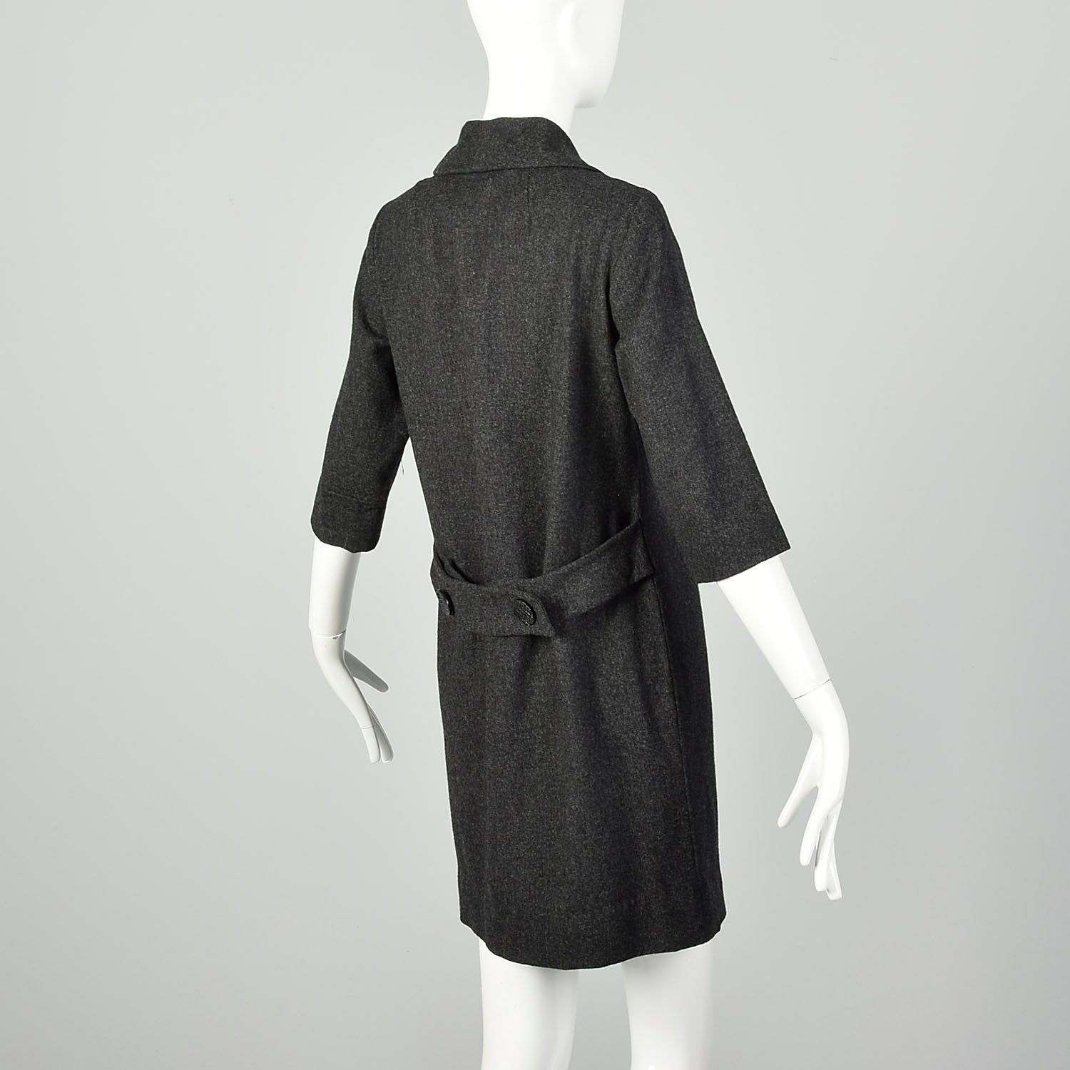 Medium 1960s Wool Dress Gray Double Breasted Casual