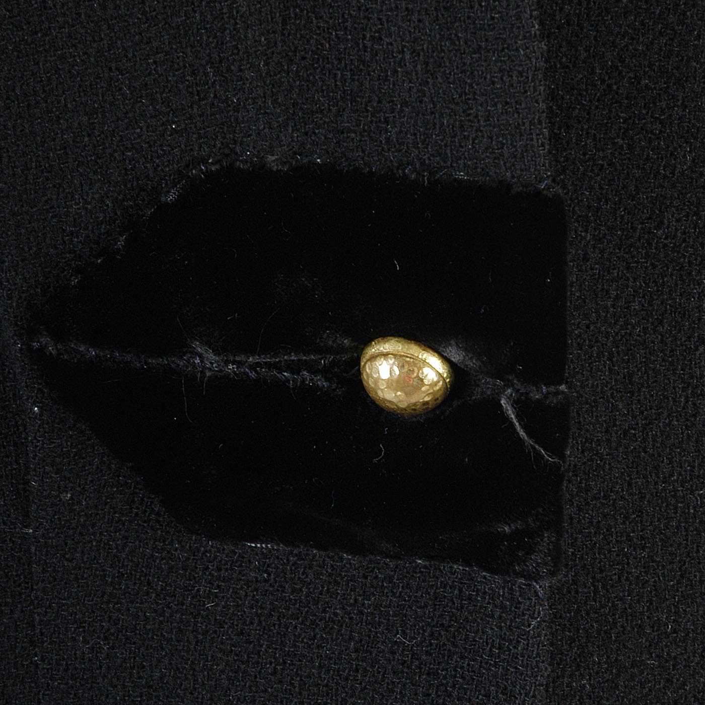 1940s Black Wool Dress with Velvet Detail