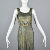 1930s Lamé Evening Dress, Formal Art Deco Gown