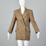 1980s Gucci Brown Plaid Cashmere Blazer