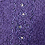 1950s Purple Embroidered Cardigan Sweater