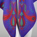 Emanuel Ungaro Paisley Print Purple Tapestry Shawl