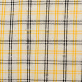 XL 1950s Yellow Cotton Day Dress Black Plaid Short Sleeves Casual Volup