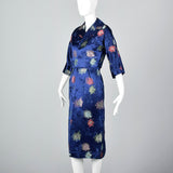 1960s Blue Brocade Dress with Matching Jacket
