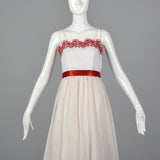 1970s Polka Dot Prom Dress