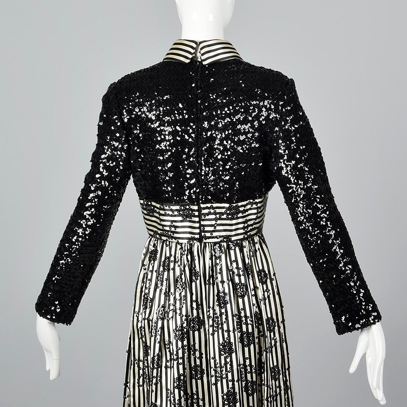 1970s Victor Costa Romantica Sequin Dress