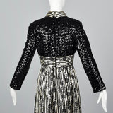 1970s Victor Costa Romantica Sequin Dress