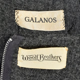 1960s James Galanos Two Piece Dress Set in Gray Wool Tweed