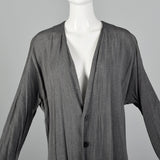 1990s Grey Tunic Style Cardigan