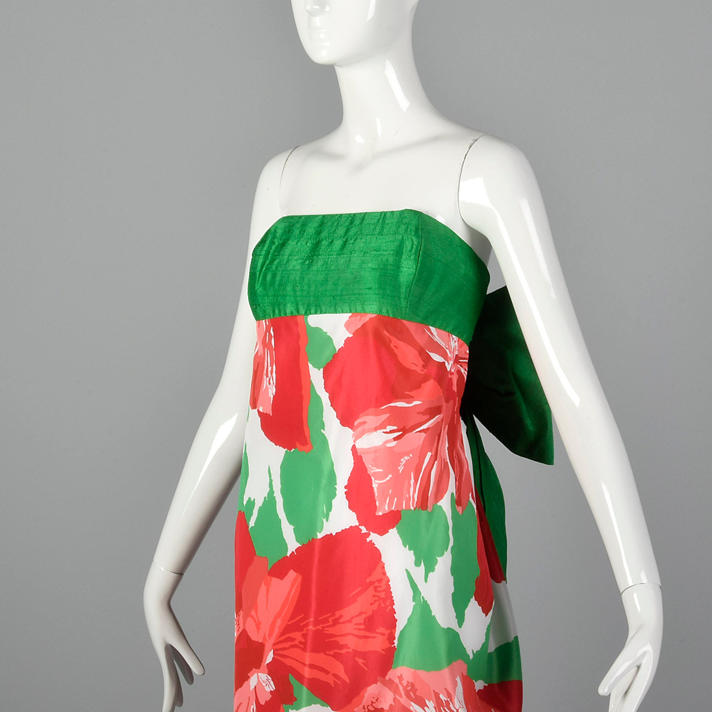 1980s Victor Costa Floral Print Dress