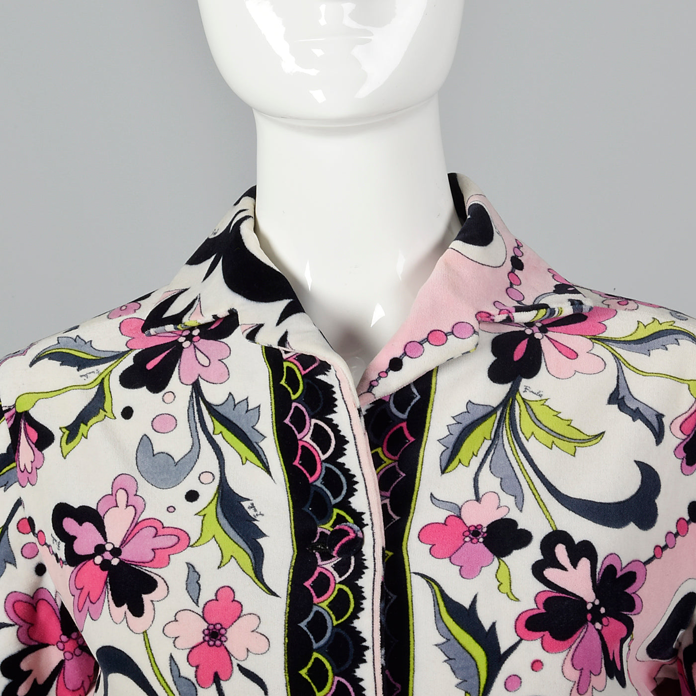 1960s Emilio Pucci Print Velvet Top