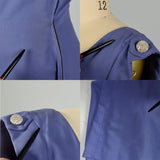 1950s Pauline Trigere Fit and Flare Blue Summer Dress