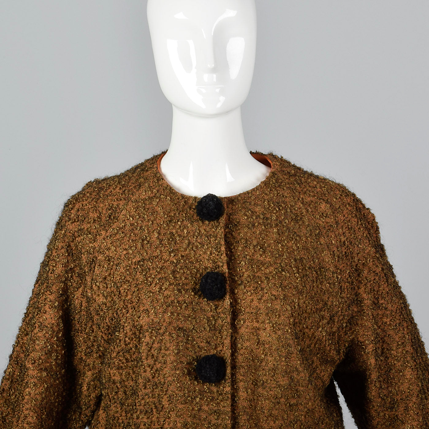 1960s Bouclé Jacket with Decorative Pom Pom Buttons