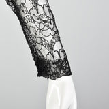 Medium 1930s Velvet Dress with Sheer Lace Top