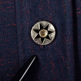 1950s Navy Blue Skirt Suit with Decorative Buttons