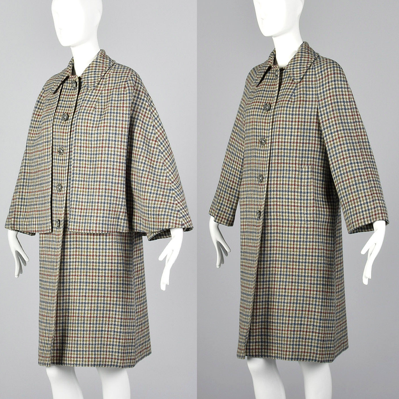 1970s Scottish Tweed Inverness Style Cape Coat