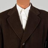 XL 1960s Mens Cashmere Winter Coat Chocolate Brown