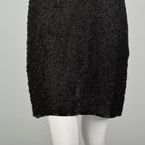 Medium 1990s Gold Black Cocktail Dress Keyhole Back Sequin Beaded Evening Party Chemise