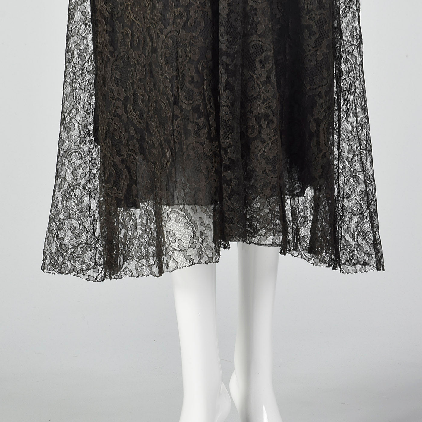 1930s Black Lace Evening Dress