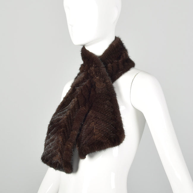 OSFM Brown Mink Fur Scarf