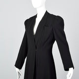 1940s Black Striped Wrap Coat