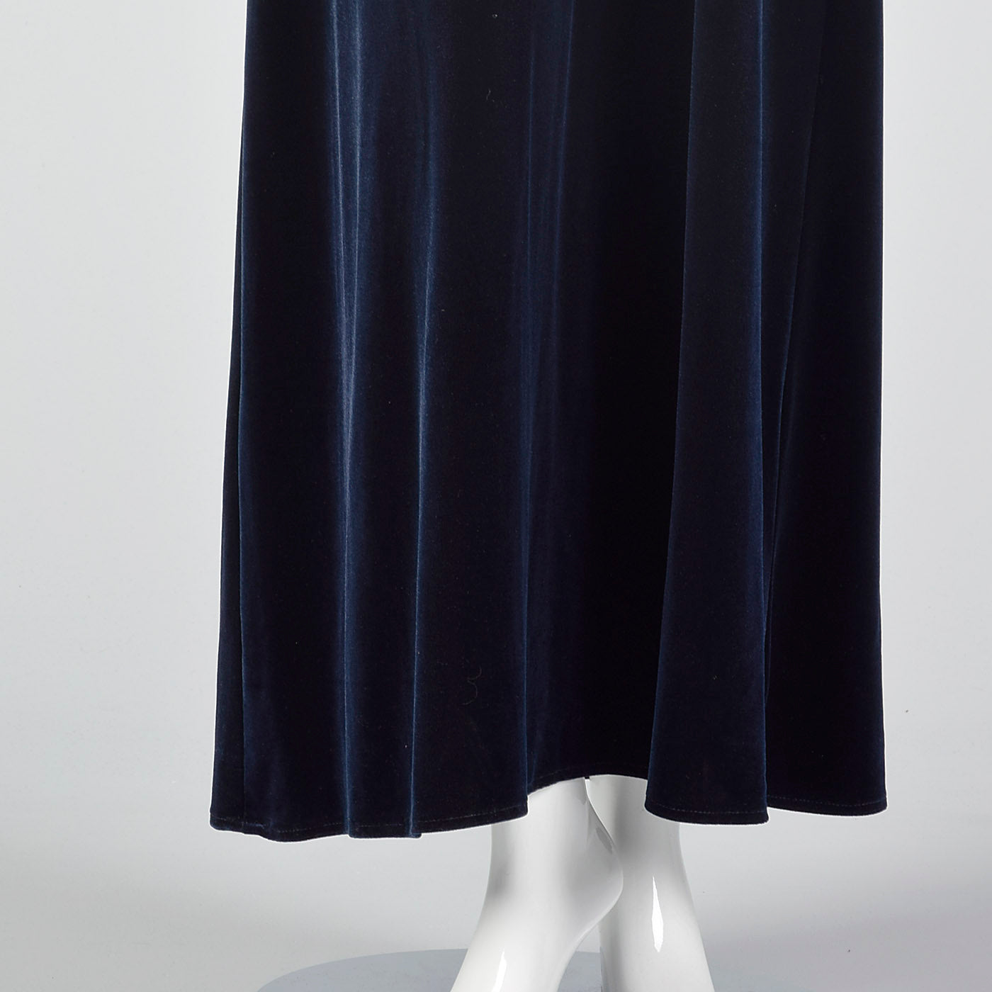 1990s Blue Velvet Evening Dress