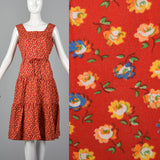 1960s Red Calico Sundress