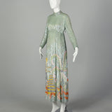 Medium 1970s Ronald Amey Sequin Gown Abstract Formal Dress