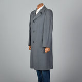 1950s Mens Gray and Blue Overcoat